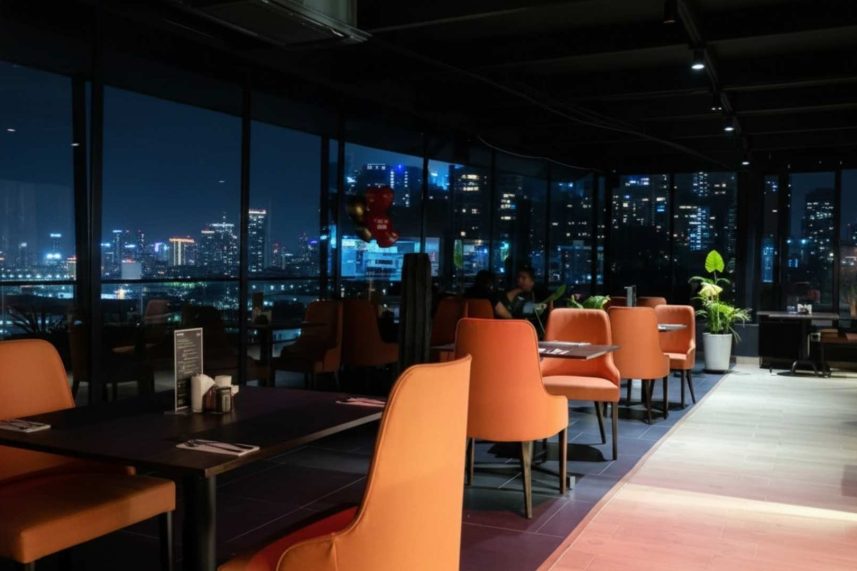 El rooptop de sibari en una noche espectacular