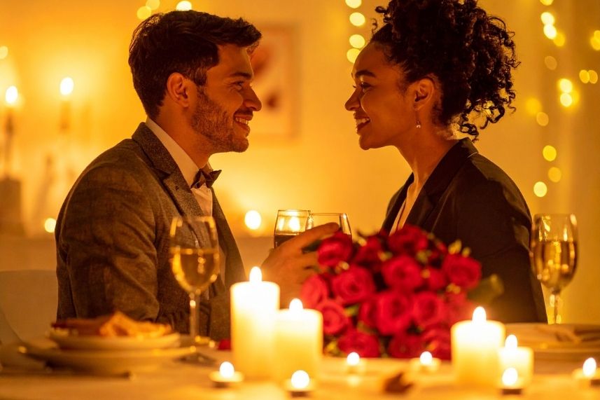 Pareja llista para vivir una experiencia romántica en Sibari.