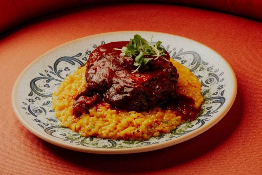 Risotto gourmet italiano en Sibari Rooftop