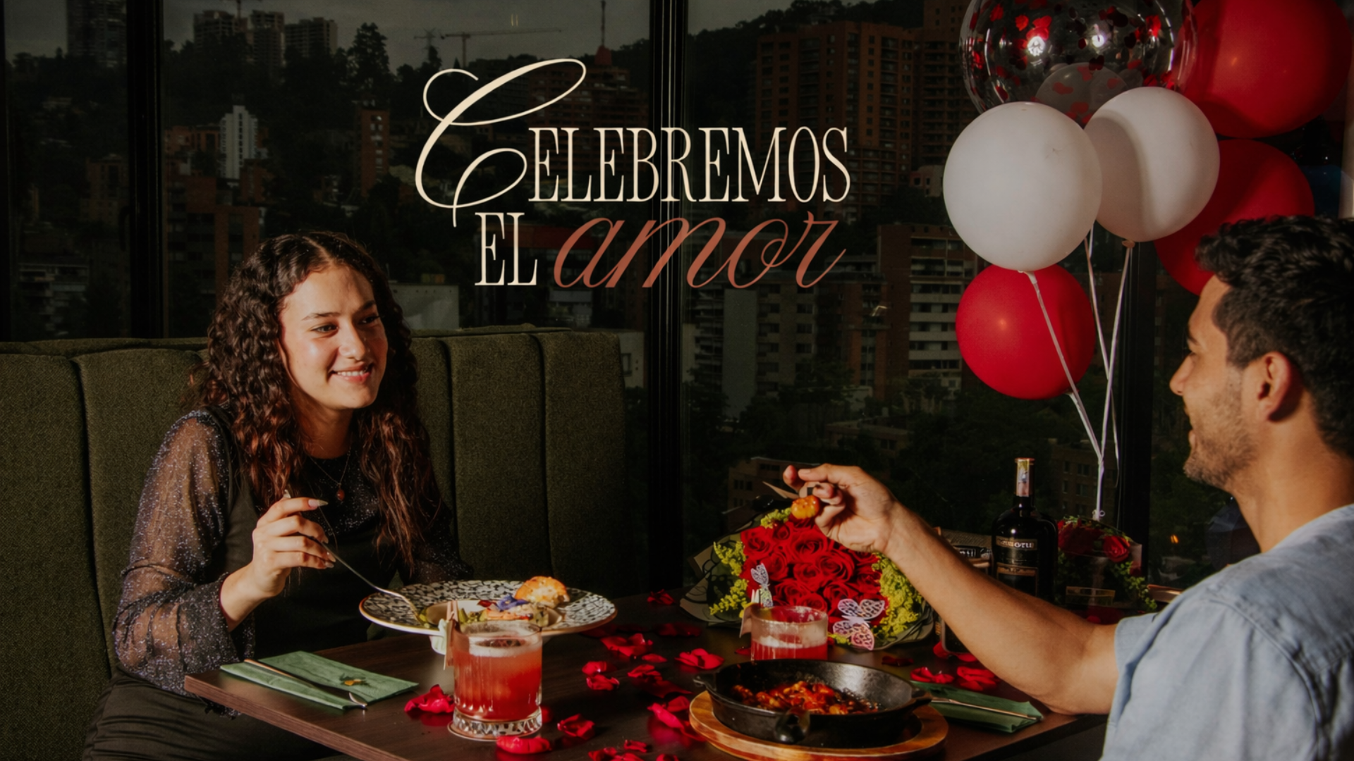 Celebración San Valentin en Sibari rooftop Medellín